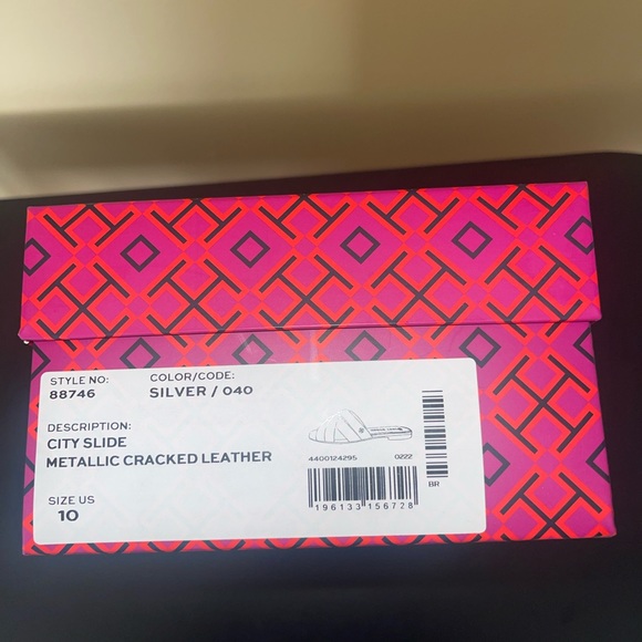 Tory Burch City Slide color silver size 10 - Picture 2 of 8